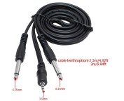 Купить Аудио кабель 2 х 6.35 мм мужской моно на 1 х 3.5 мм detaluhi.ho.ua Интернет магазин в Каменец-Подольском, устройства, радиодетали, интсрументы.