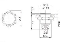 Купить Металлический кнопочный переключатель 16 мм 3 А 250 В detaluhi.ho.ua Интернет магазин в Каменец-Подольском, устройства, радиодетали, интсрументы.