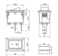 Купить Кнопочный переключатель KCD11 2-Pin 3 A 250 В detaluhi.ho.ua Интернет магазин в Каменец-Подольском, устройства, радиодетали, интсрументы.