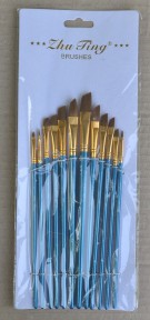 Купить Кисти художественные 12 шт, плоский конец - синие (комплект) detaluhi.ho.ua Интернет магазин в Каменец-Подольском, устройства, радиодетали, интсрументы.
