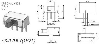 Купить Переключатели движковые SK12D07VG3 detaluhi.ho.ua Интернет магазин в Каменец-Подольском, устройства, радиодетали, интсрументы.