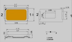 Купить SMD светодиод 5730 0.5 Вт, 150 мА, белый цвет (3.2-3.4 В) detaluhi.ho.ua Интернет магазин в Каменец-Подольском, устройства, радиодетали, интсрументы.