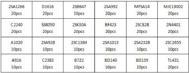 Купить Набор транзисторов 24 значения detaluhi.ho.ua Интернет магазин в Каменец-Подольском, устройства, радиодетали, интсрументы.